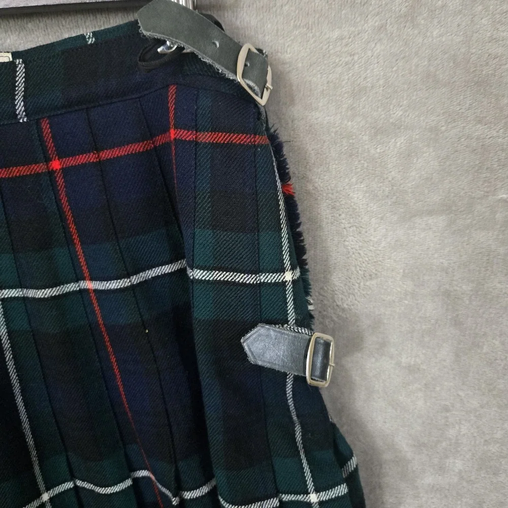 The Scotch House Skirt Womens‎ Size 14 Blue Tartan Plaid Pure Wool Kilt Scotland